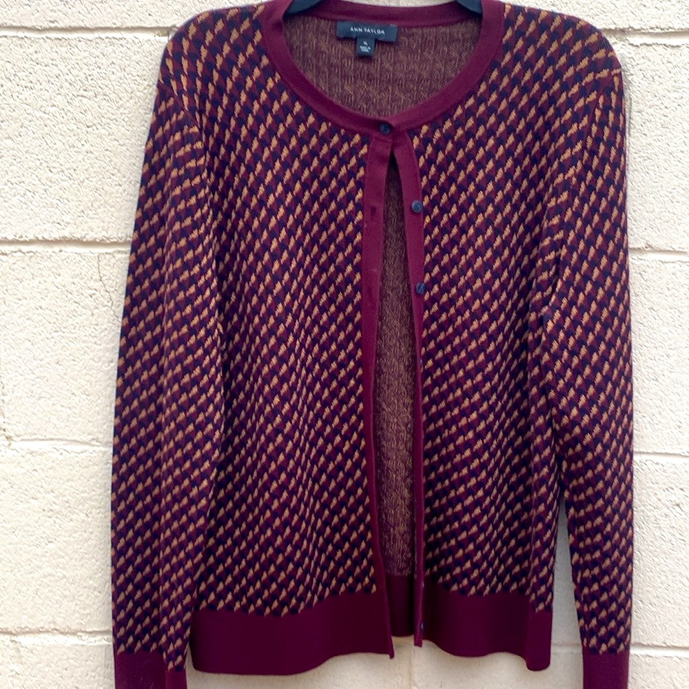 Talbots Cardigan Button Down Fine Knit Size Xl Bu… - image 3